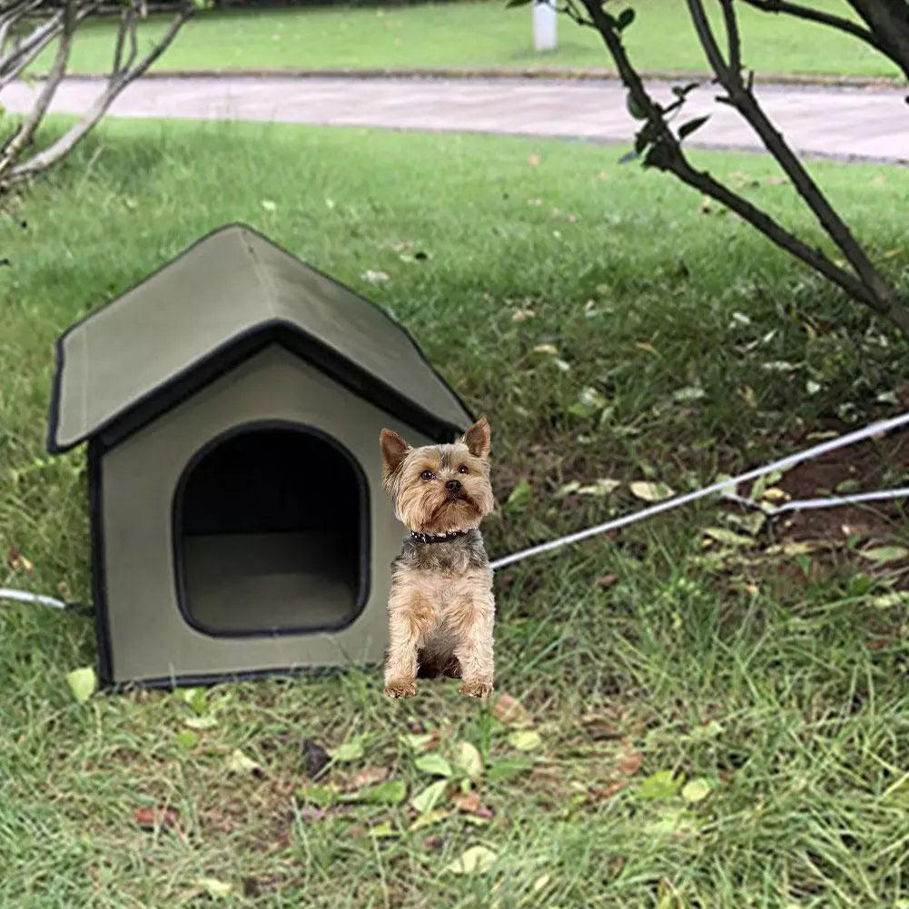 Waterproof Foldable Pet Shelter Medium Outdoor Dog House Grey
