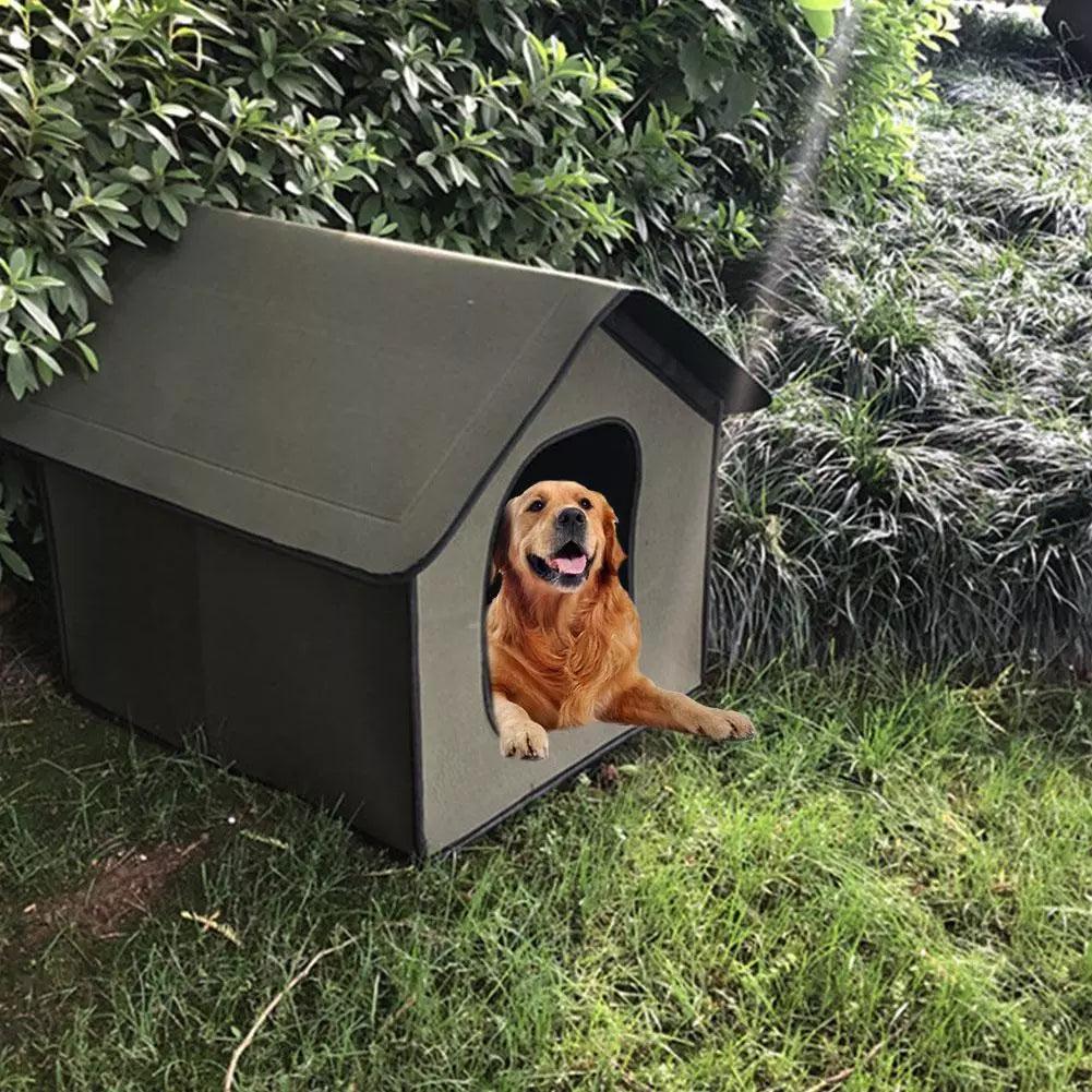 Waterproof Foldable Pet Shelter Medium Outdoor Dog House Grey