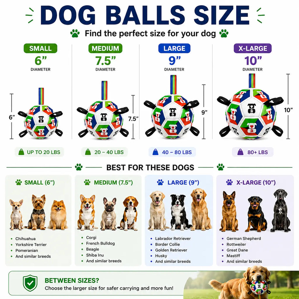 Dog Toys Dog Balls, Dog Soccer Ball with Straps, Dog Birthday, Herding Ball, Balls for Small Medium Pet, Puppy Outdoor Toy (6 Inch) Durable Chew