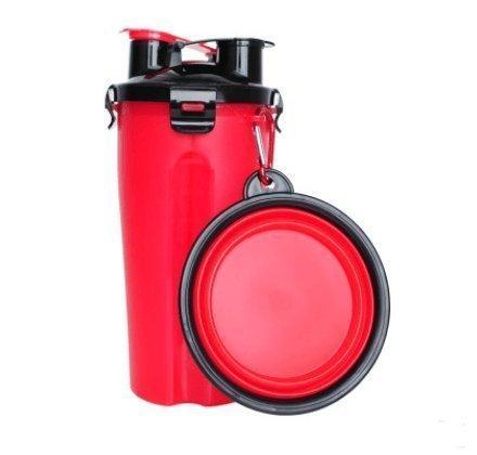 2 in 1 Pet Water Bottle Dispenser Portable Dog Cat Travel Bowl