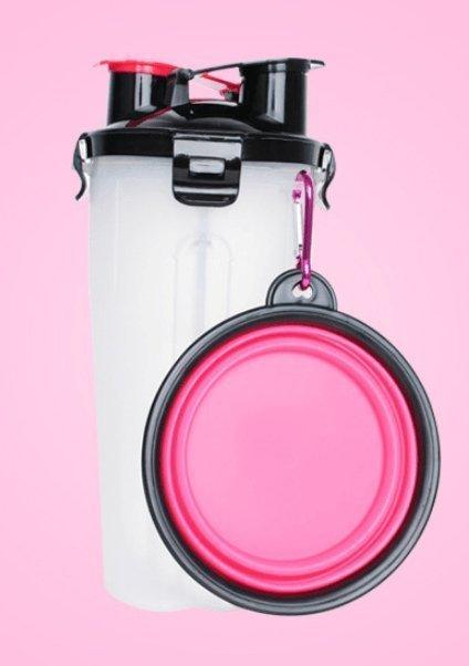 2 in 1 Pet Water Bottle Dispenser Portable Dog Cat Travel Bowl