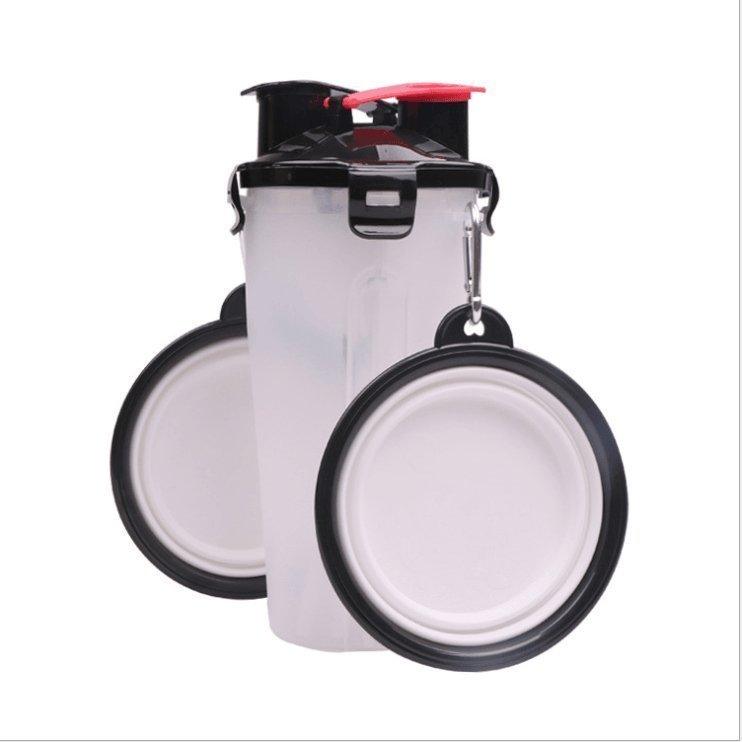 2 in 1 Pet Water Bottle Dispenser Portable Dog Cat Travel Bowl