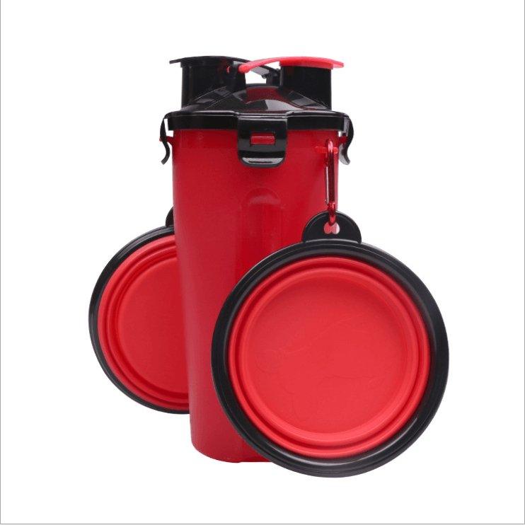 2 in 1 Pet Water Bottle Dispenser Portable Dog Cat Travel Bowl