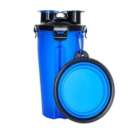 2 in 1 Pet Water Bottle Dispenser Portable Dog Cat Travel Bowl