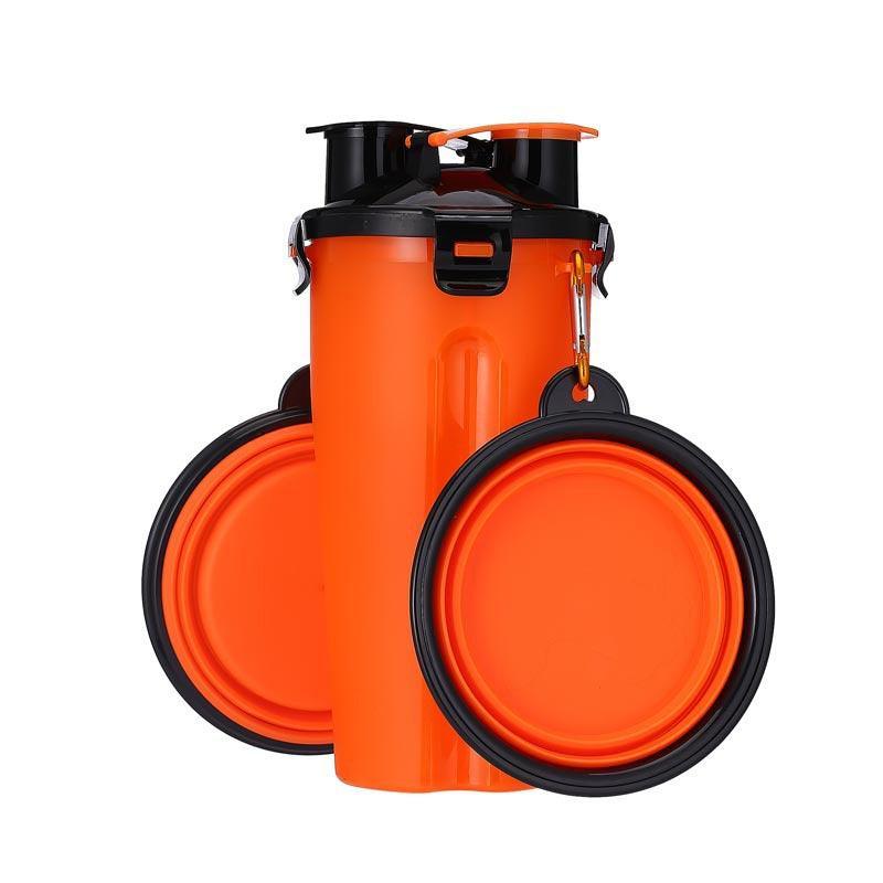 2 in 1 Pet Water Bottle Dispenser Portable Dog Cat Travel Bowl
