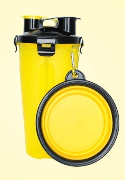 2 in 1 Pet Water Bottle Dispenser Portable Dog Cat Travel Bowl