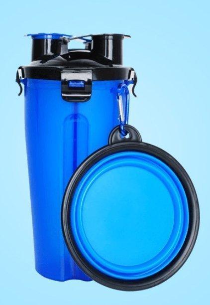 2 in 1 Pet Water Bottle Dispenser Portable Dog Cat Travel Bowl