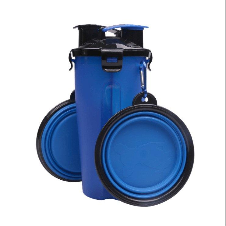 2 in 1 Pet Water Bottle Dispenser Portable Dog Cat Travel Bowl