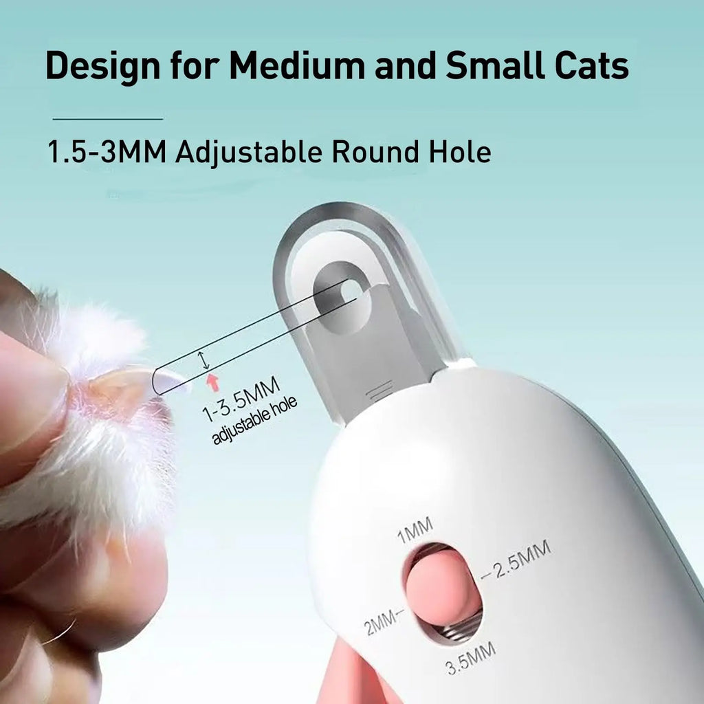 Cat Nail Clipper | Cat Nail Trimmer with Clipping Debris Storage, Adjustable Sizes, Hidden Nail File, round Hole Blade for Injury-Free Grooming Tool for Pets
