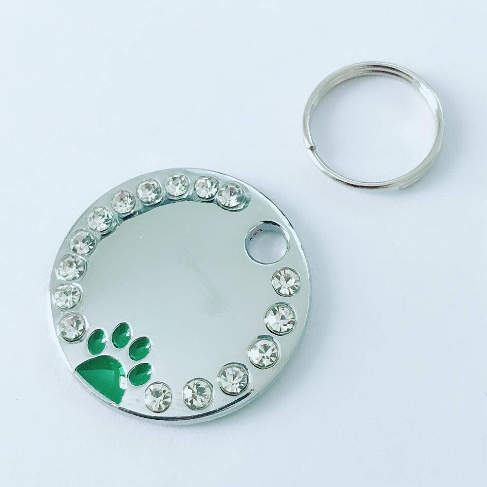 Personalized Round Metal Dog Tag Keychain-4