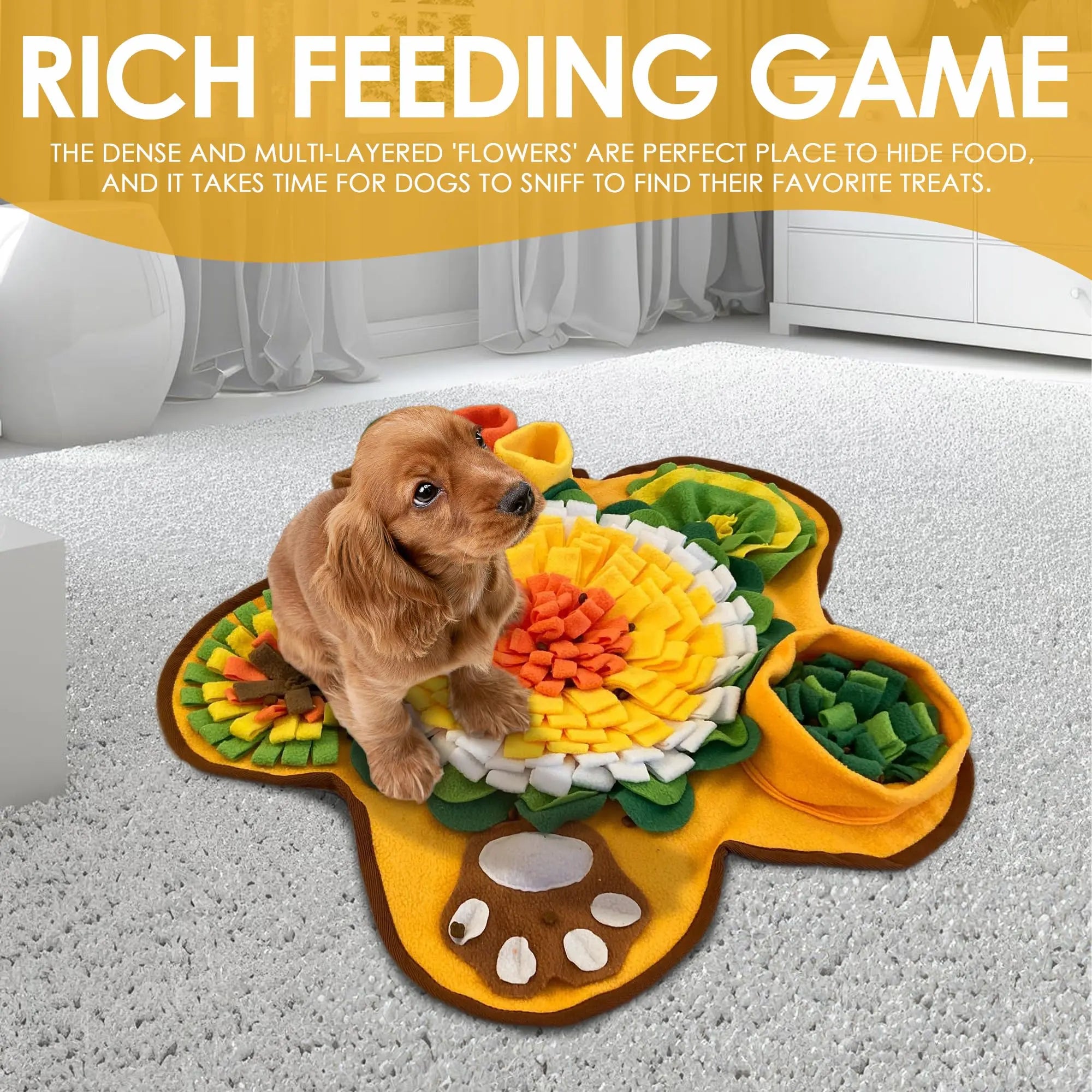 Dog Snuffle Mat Slow Feeder Toy – Interactive Treat Puzzle for Dogs, Reduce Anxiety & Boredom, Mental Stimulation Training Mat for Small Medium Dogs