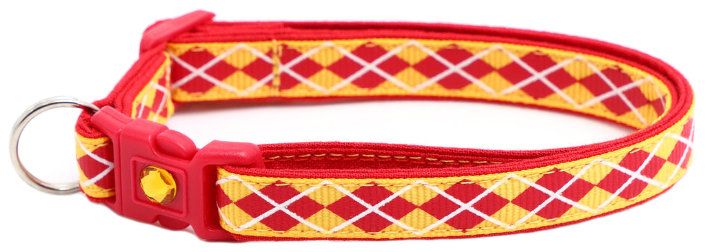 Red Argyle Breakaway Cat Collar-39