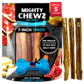 7" Thick Bully Sticks Refill Pack Pre-Drilled All-Natural Dog Chews