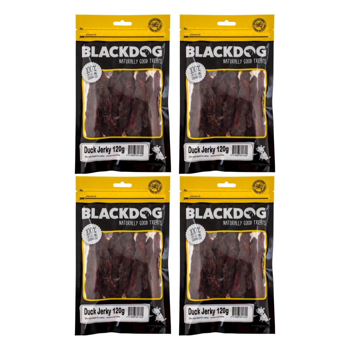 Blackdog Dog Treats Duck Jerkey 120g x4