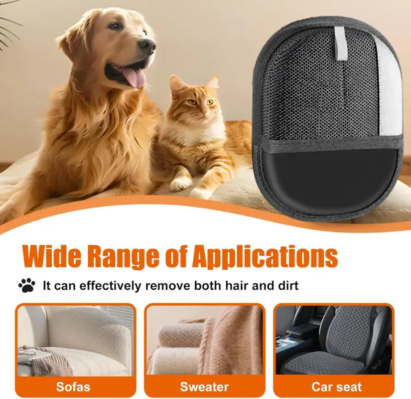 PET Hair Remover Electrostatic Gloves Two-Way Brush Sticky Hair Remover Cat Hair Dog Hair Glover Grooming Removal Cleaning