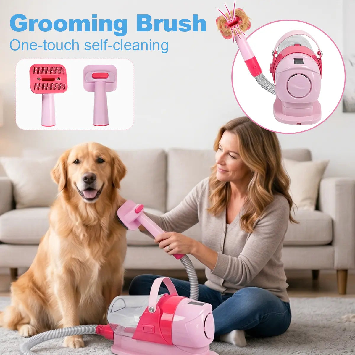 Anlecity 6-In-1 Pet Grooming Vacuum Kit for Dogs Cats, 3L Large Cup, 3 Suction Modes, Low Noise Dog Hair Vacuum Trimmer with 3-15Mm Guide Combs, 99% Hair Captured All-In-One Home Pet Groomer Remover #Petgrooming #Tiktokmademebuyit