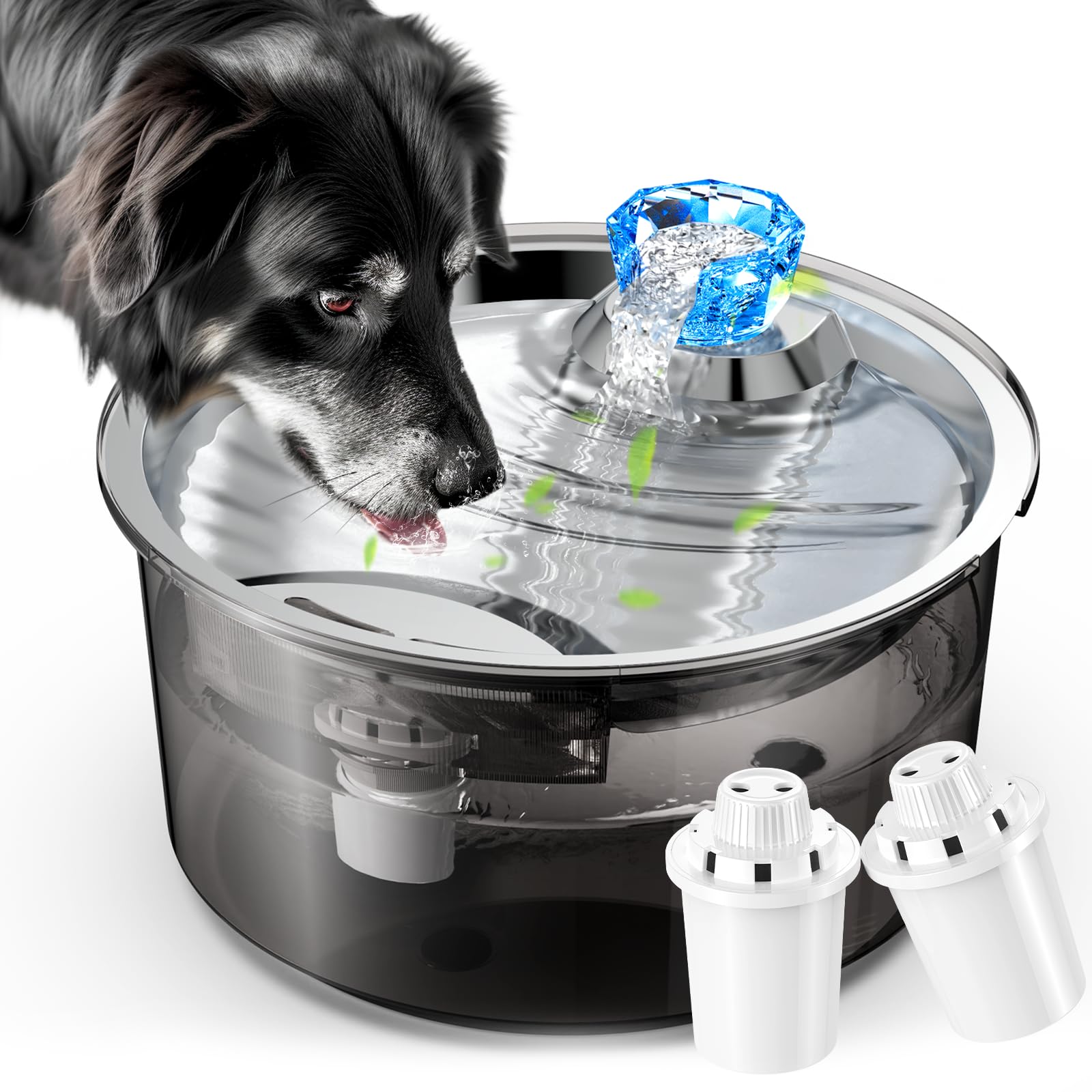 2.6 Gallon Automatic Dog & Cat Water Fountain – Filtered Pet Drinking Dispenser for Multiple Pets