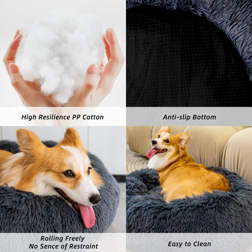 Pet Beds for Cats, Dog Bed Washable-Fluffy Dog Bed