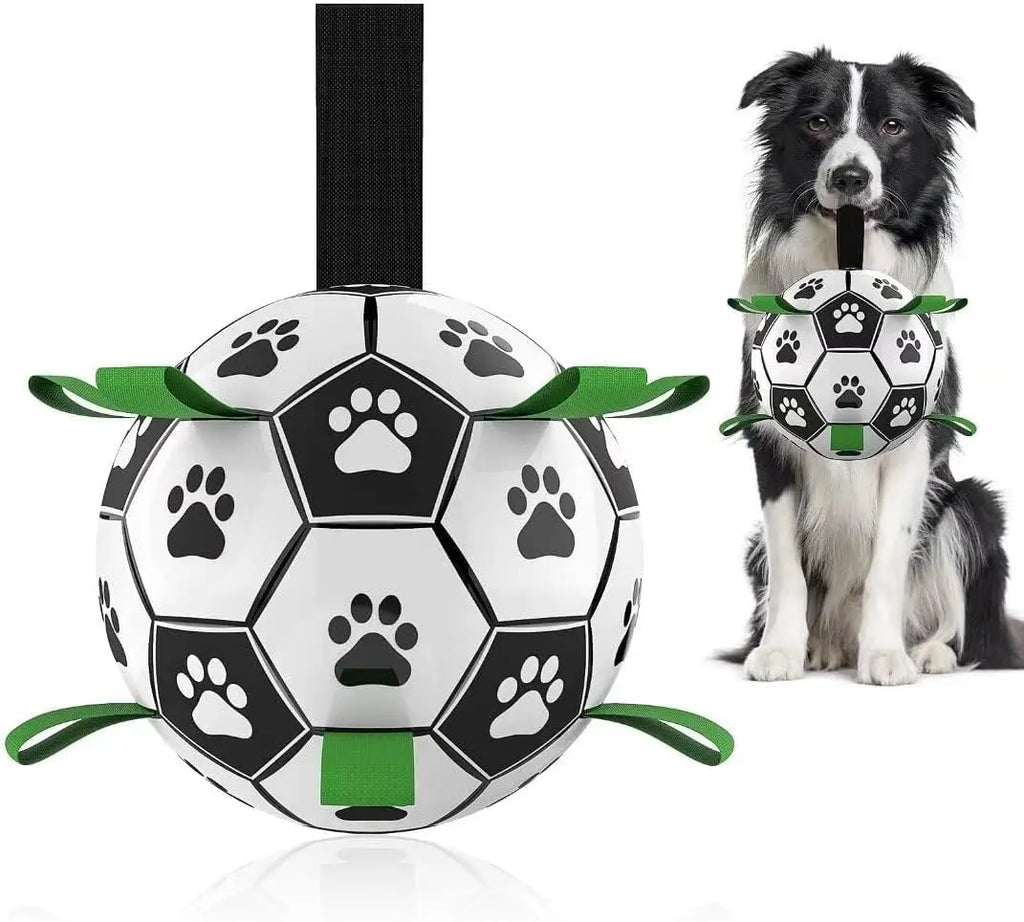 Dog Toys Dog Balls, Dog Soccer Ball with Straps, Dog Birthday, Herding Ball, Balls for Small Medium Pet, Puppy Outdoor Toy (6 Inch) Durable Chew