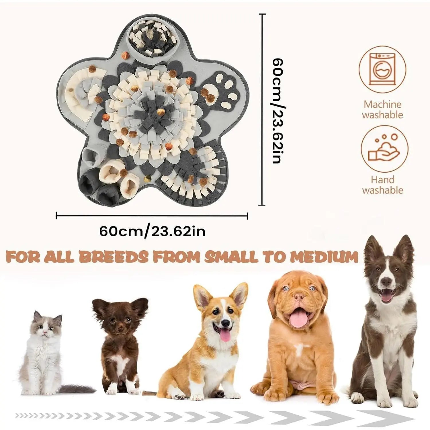 Dog Snuffle Mat Slow Feeder Toy – Interactive Treat Puzzle for Dogs, Reduce Anxiety & Boredom, Mental Stimulation Training Mat for Small Medium Dogs