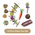 Rabbit Chew Toys Set, Natural Apple Sticks & Timothy Hay Treats, Molar Toys for Bunny, Guinea Pig, Small Pets, Cage Accessories for Teeth Grinding #Summervibes