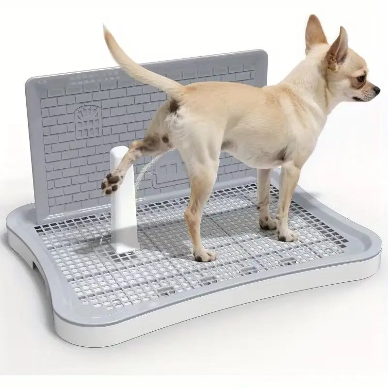 Pee Pad Holder, Indoor Dog Potty for Dogs, Puppy Pad Holder, Puppy Potty Training Tray with Splash Wall & Center Post